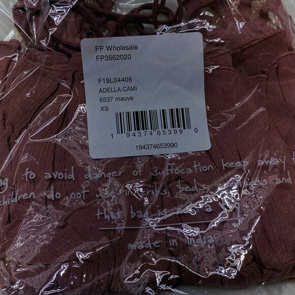 Free People Adelle Cami Mauve Lace Top Summer Sexy Comfy -NWT MSRP $68 - Picture 4 of 4